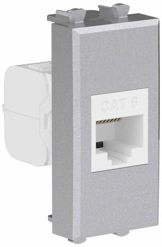 Розетка компьютерная модульная DKC Avanti 1-м. 1 мод. RJ45 6е закаленная сталь картинка